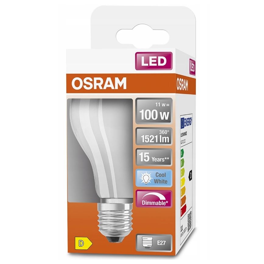 LED Żarówka ściemnialna RETROFIT A60 E27/11W/230V 4000K - Osram
