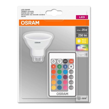 LED Żarówka ściemnialna RGB GU10/4,5W/230V - Osram