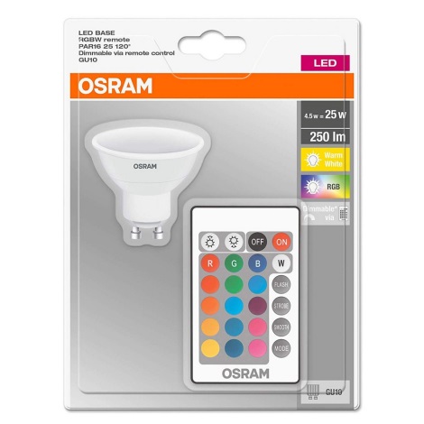 LED Żarówka ściemnialna RGB GU10/4,5W/230V - Osram