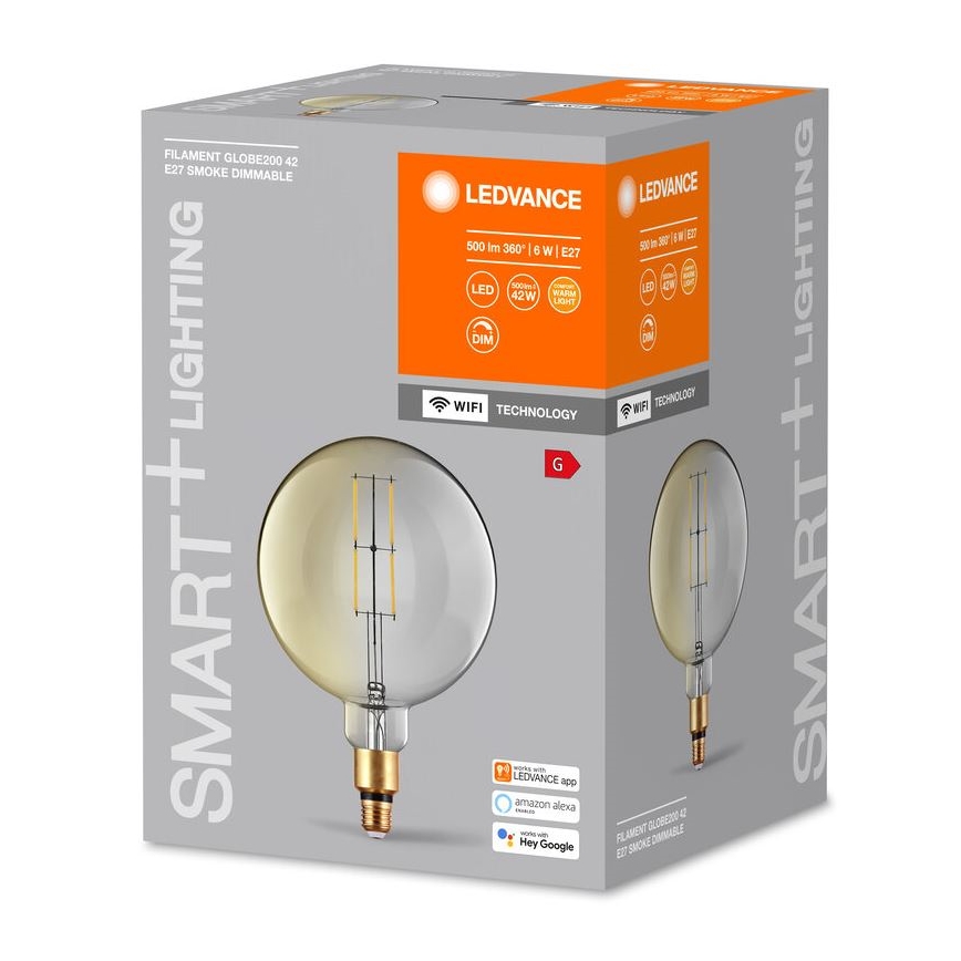 LED Żarówka ściemnialna SMART+ GLOBE G200 E27/6W/230V 2500K Wi-Fi - Ledvance