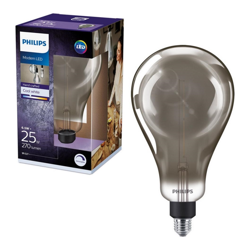 LED Żarówka ściemnialna SMOKY VINTAGE Philips A160 E27/6,5W/230V 4000K