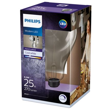 LED Żarówka ściemnialna SMOKY VINTAGE Philips A160 E27/6,5W/230V 4000K