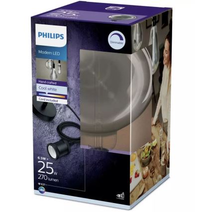 LED Żarówka ściemnialna SMOKY VINTAGE Philips E27/6,5W/230V 4000K