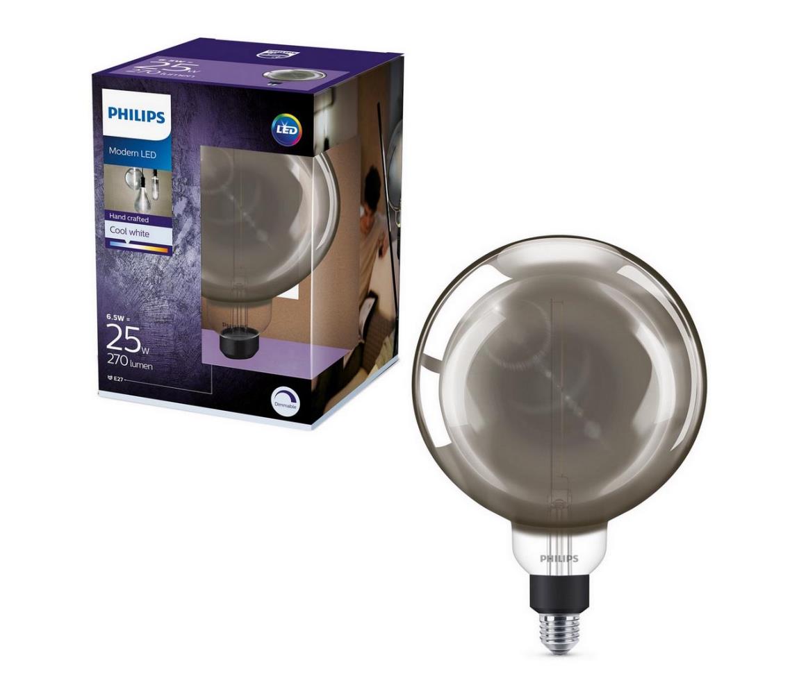 LED Żarówka ściemnialna SMOKY VINTAGE Philips G200 E27/6,5W/230V 4000K