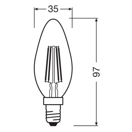 LED Żarówka ściemnialna VINTAGE B35 E14/4W/230V 2700K - Osram