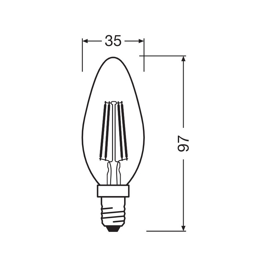 LED Żarówka ściemnialna VINTAGE B35 E14/4W/230V 2700K - Osram