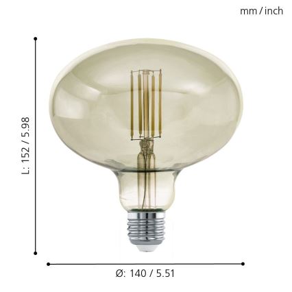 LED Żarówka ściemnialna VINTAGE E27/4W/230V 3000K - Eglo 12599