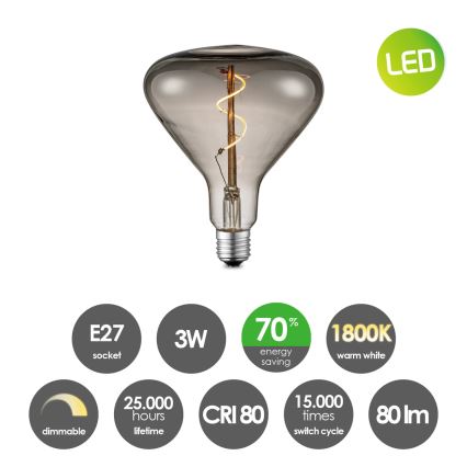 LED Żarówka ściemnialna VINTAGE EDISON E27/3W/230V 1800K