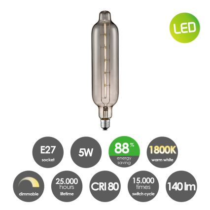 LED Żarówka ściemnialna VINTAGE EDISON E27/5W/230V 1800K