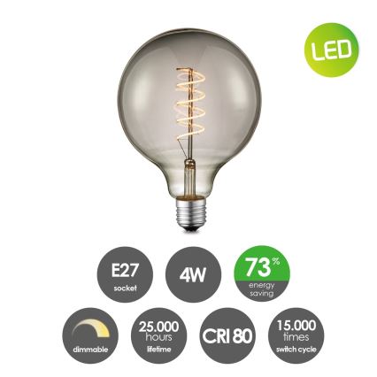 LED Żarówka ściemnialna VINTAGE EDISON G125 E27/4W/230V 2200K