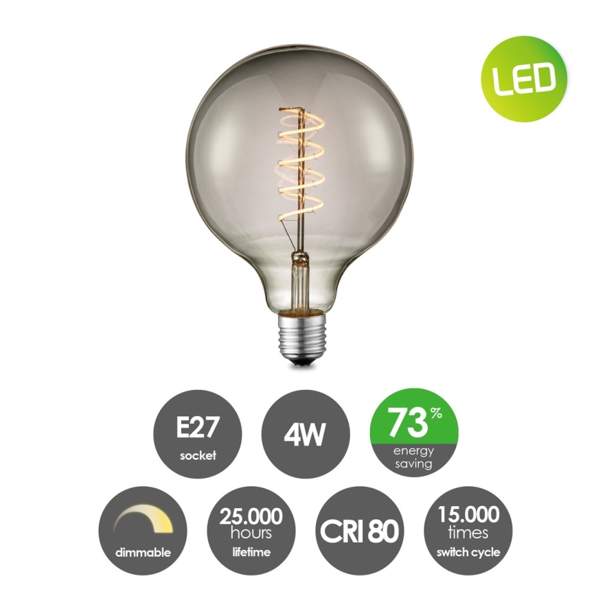 LED Żarówka ściemnialna VINTAGE EDISON G125 E27/4W/230V 2200K