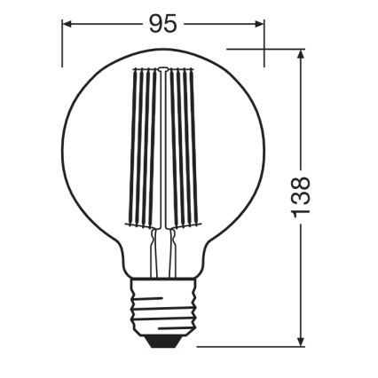 LED żarówka ściemnialna VINTAGE FILAMENT E27/11W/230V 1800K - Osram
