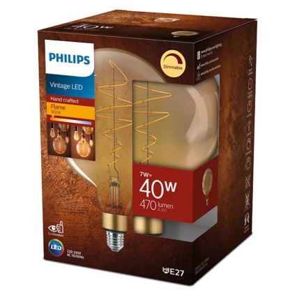 LED Żarówka ściemnialna VINTAGE Philips G200 E27/7W/230V 2000K