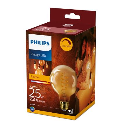 LED Żarówka ściemnialna VINTAGE Philips G93 E27/4W/230V 1800K