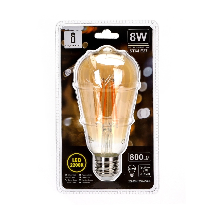 LED Żarówka ST64 E27/8W/230V 2200K - Aigostar