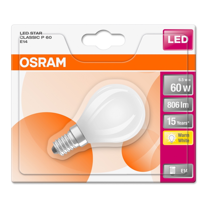 LED Żarówka STAR E14/6,5W/230V 2700K - Osram