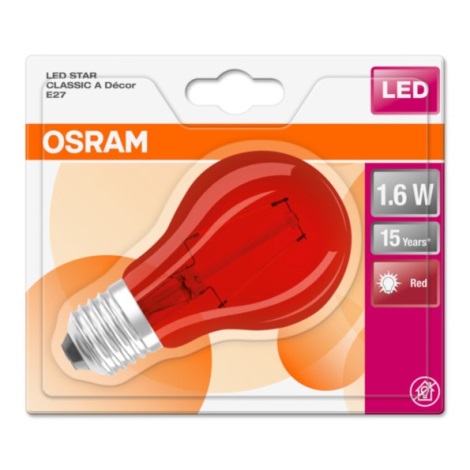 LED Żarówka STAR E27/1,6W/230V czerwony - Osram