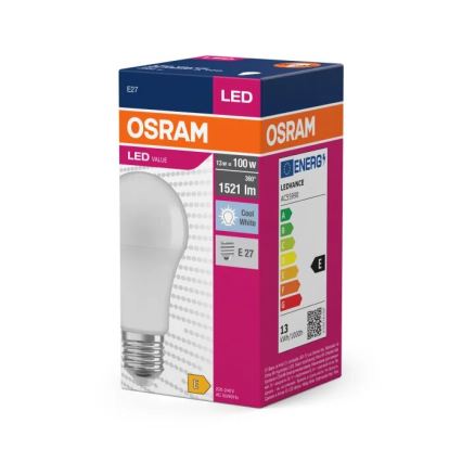 LED Żarówka VALUE A100 E27/13W/230V 4000K - Osram