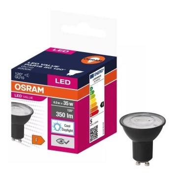 LED Żarówka VALUE PAR16 GU10/4,5W/230V 6500K 120° czarna - Osram