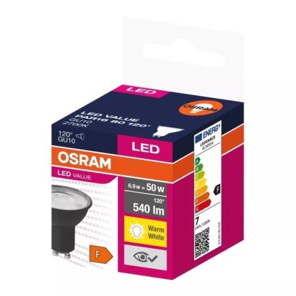 LED Żarówka VALUE PAR16 GU10/6,9W/230V 2700K 120° czarna - Ledvance