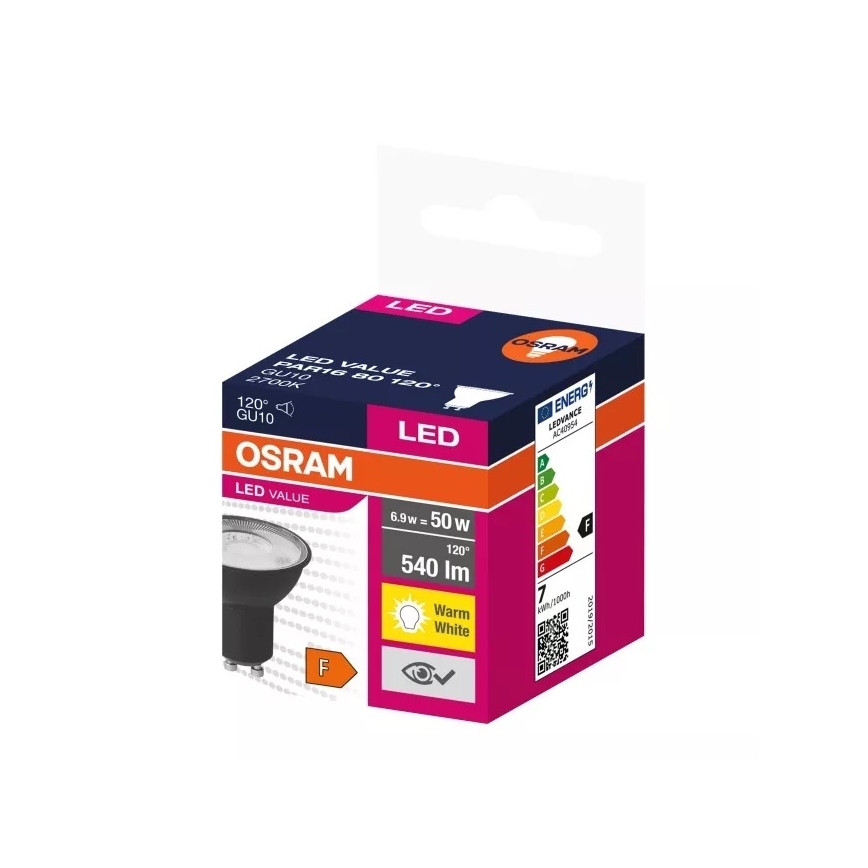LED Żarówka VALUE PAR16 GU10/6,9W/230V 2700K 120° czarna - Ledvance