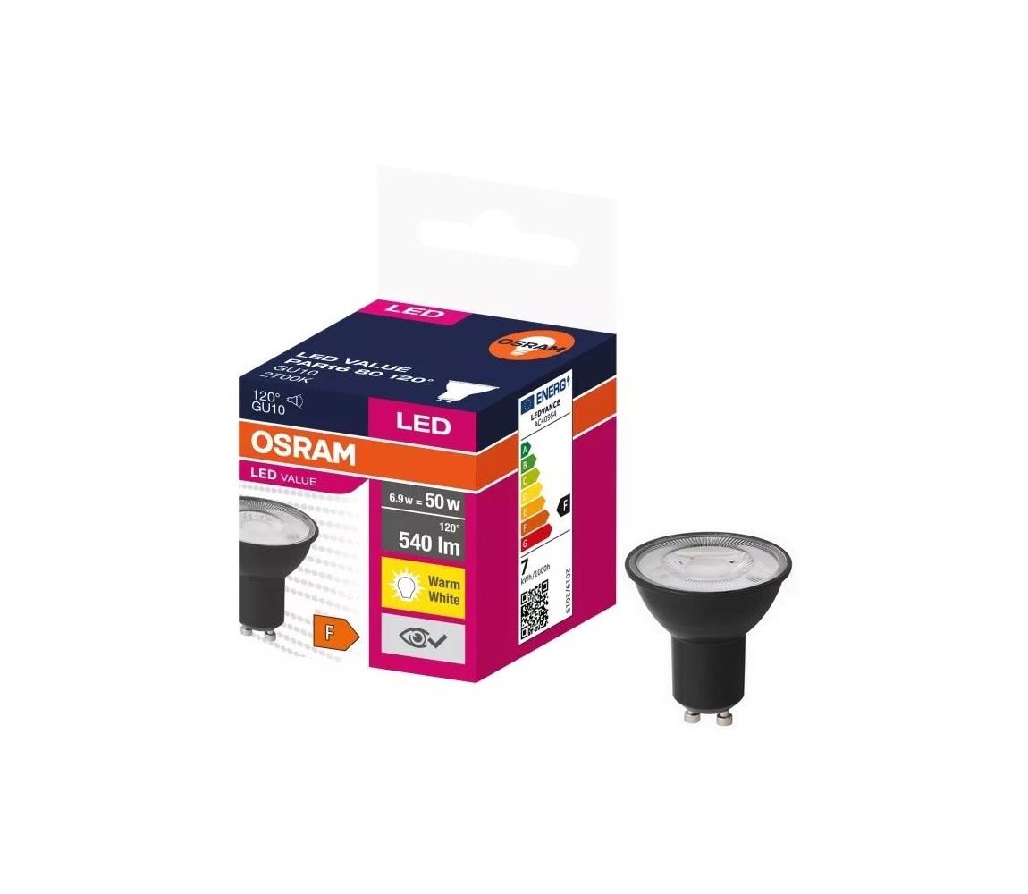 LED Żarówka VALUE PAR16 GU10/6,9W/230V 2700K 120° czarna - Osram