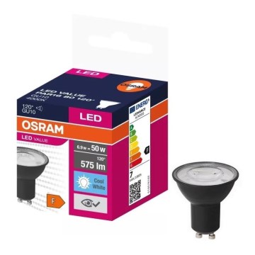 LED Żarówka VALUE PAR16 GU10/6,9W/230V 4000K 120° czarna - Osram