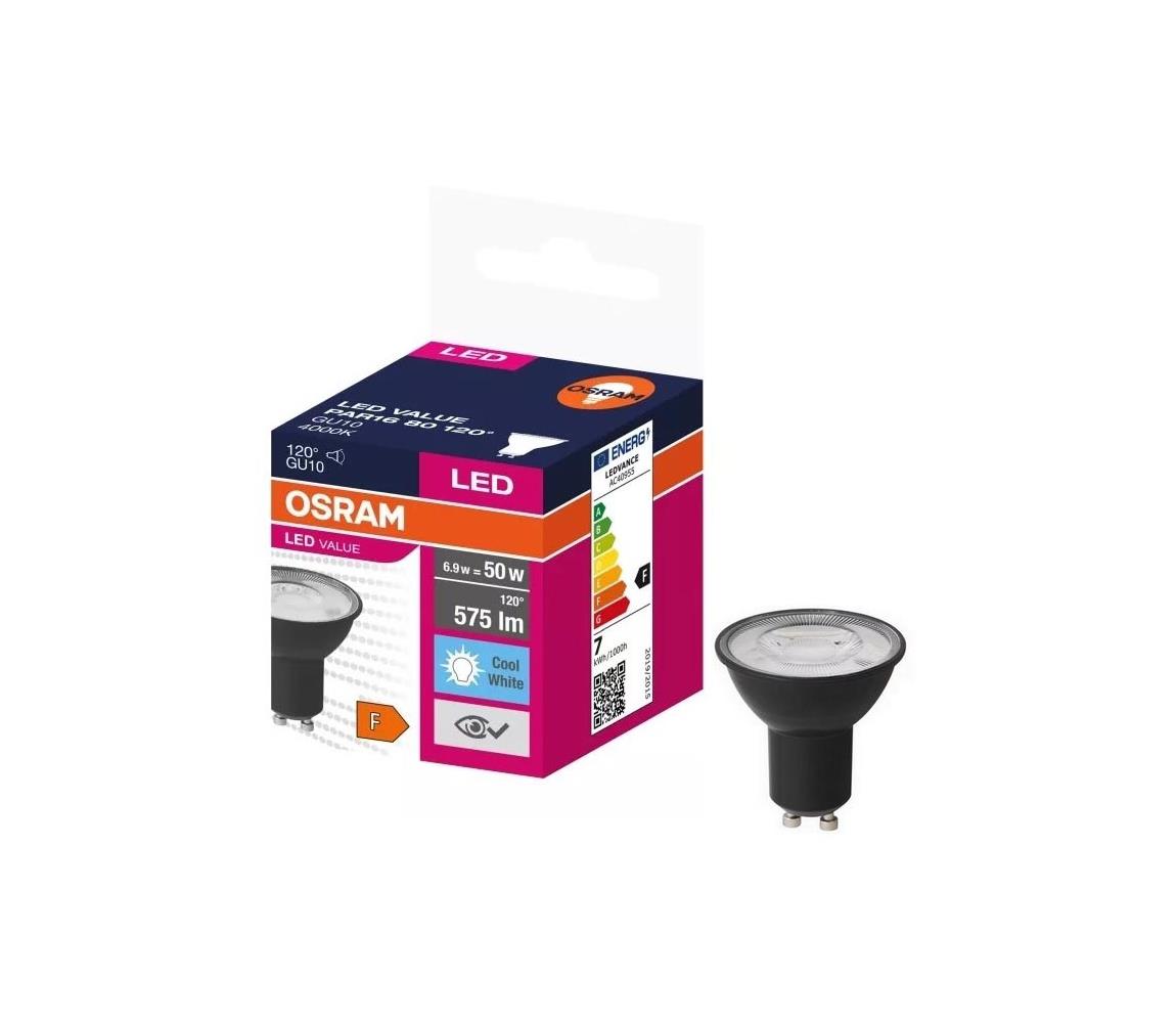LED Żarówka VALUE PAR16 GU10/6,9W/230V 4000K 120° czarna - Osram
