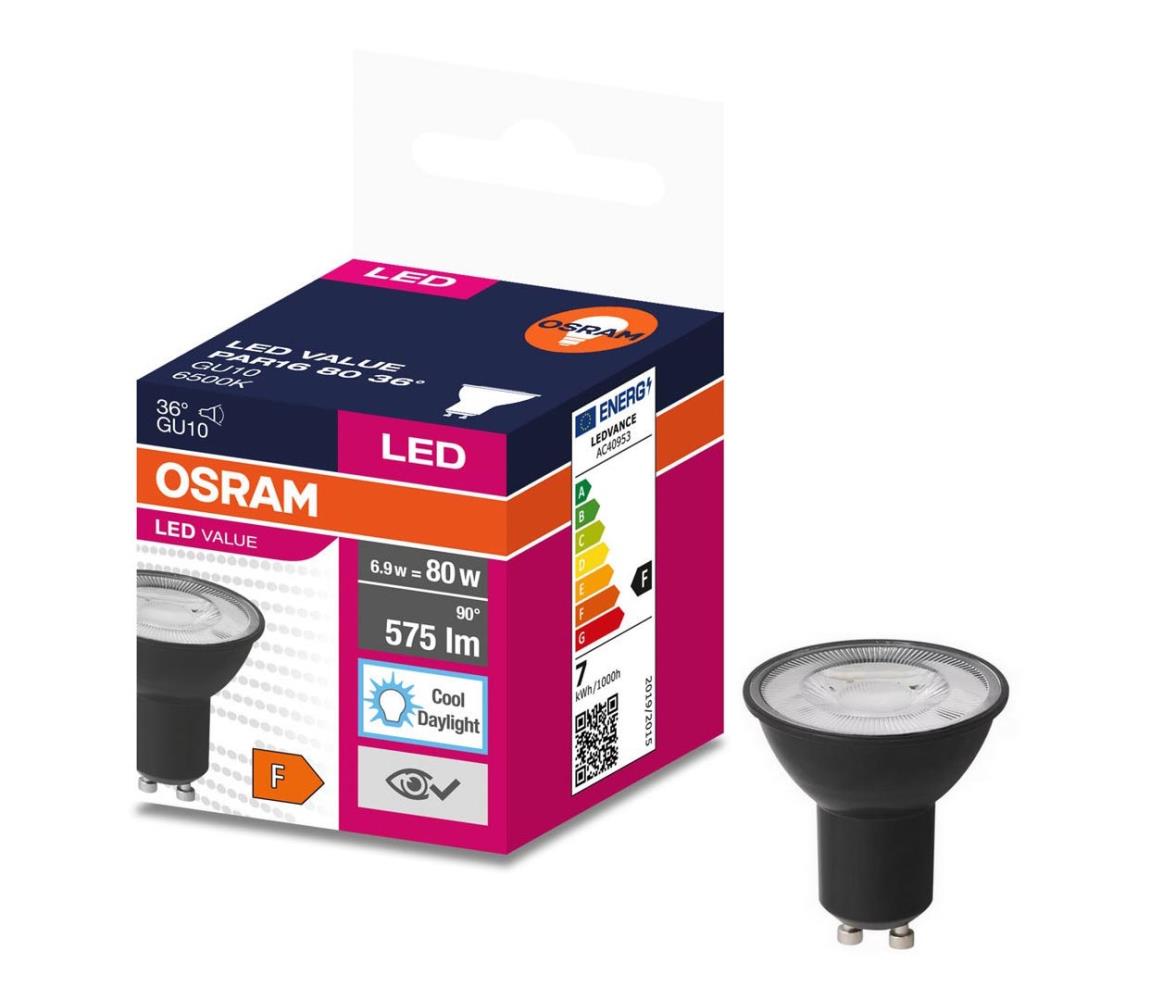 LED Żarówka VALUE PAR16 GU10/6,9W/230V 4000K 36° czarna - Osram