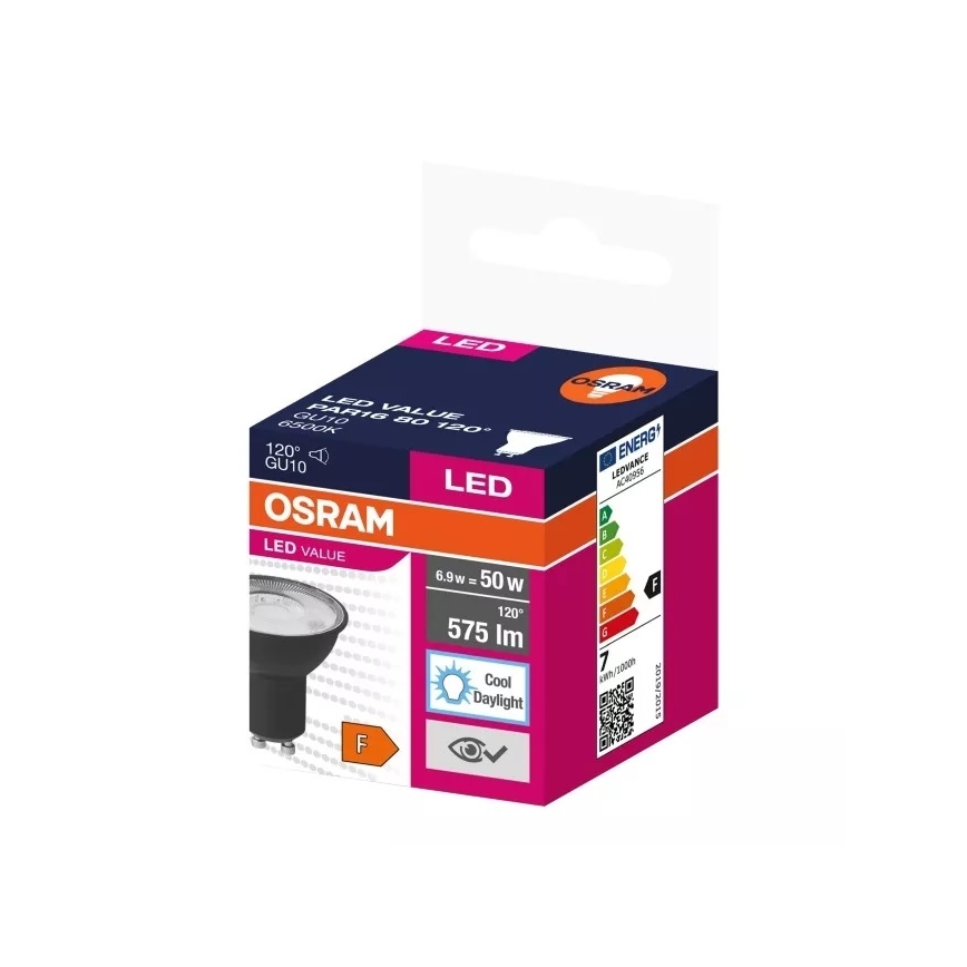 LED Żarówka VALUE PAR16 GU10/6,9W/230V 6500K 120° czarna - Ledvance