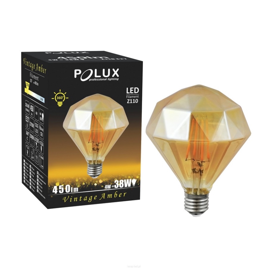 LED Żarówka VINTAGE AMBER E27/4W/230V 2700K