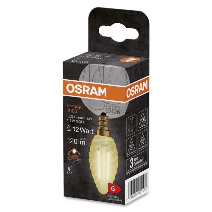 LED Żarówka VINTAGE E14/1,5W/230V 2400K - Osram