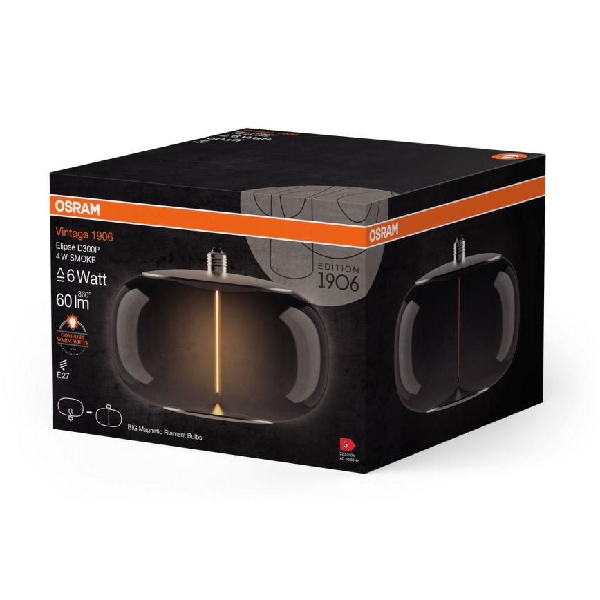 LED Żarówka VINTAGE FILAMENT E27/4W/230V 1800K dymna - Osram