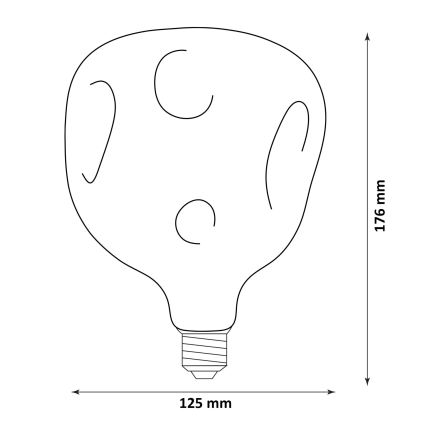 LED Żarówka VINTAGE FILAMENT G125 E27/2,4W/230V 1800K