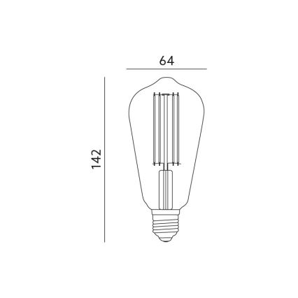 LED Żarówka VINTAGE FST64 E27/7W/230V 2700K