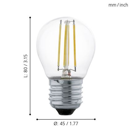 LED Żarówka VINTAGE G45 E27/4W/230V 2700K - Eglo 11762