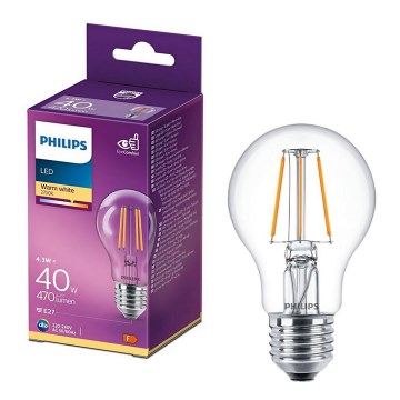 LED Żarówka VINTAGE Philips A60 E27/4,3W/230V 2700K