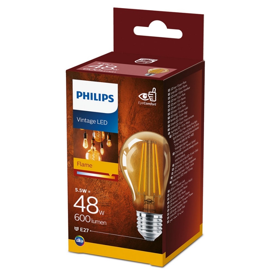 LED Żarówka VINTAGE Philips A60 E27/5,5W/230V 2500K