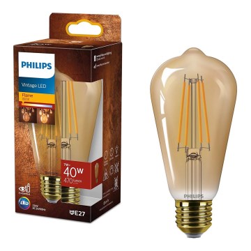 LED Żarówka VINTAGE Philips ST64 E27/7W/230V 1800K