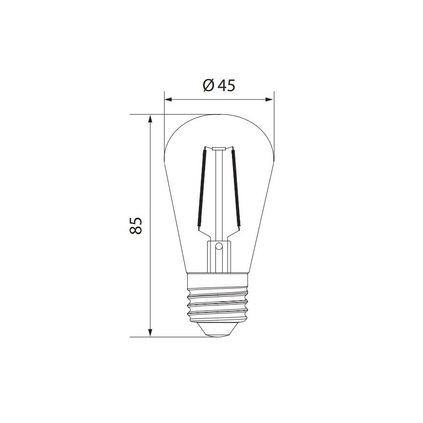 LED Żarówka VINTAGE ST45 E27/1W/230V 3000K -  Brilagi