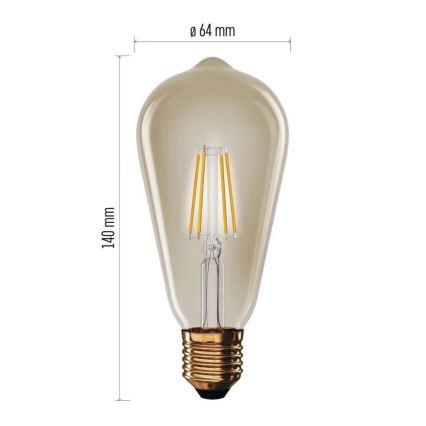 LED Żarówka VINTAGE ST64 E27/4,5W/230V 2200K