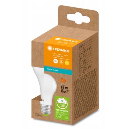 LED Żarówka wykonana z recyklowanego plastiku E27/10W/230V 2700K - Ledvance