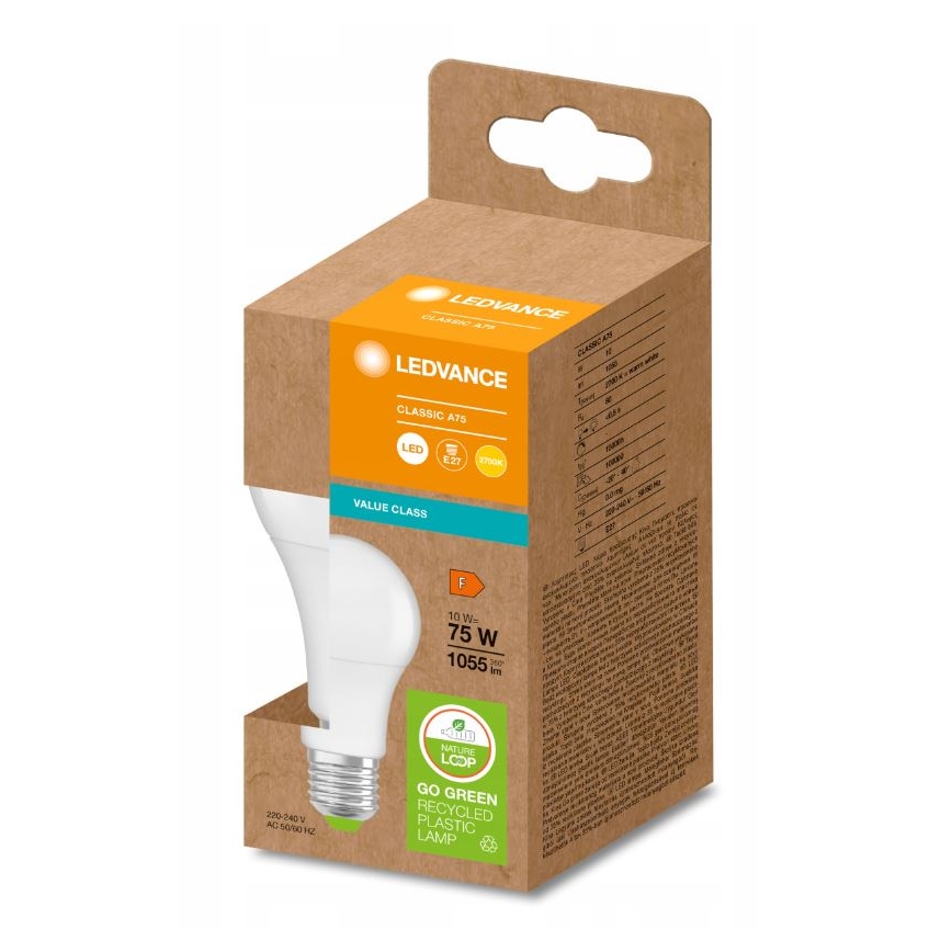 LED Żarówka wykonana z recyklowanego plastiku E27/10W/230V 2700K - Ledvance