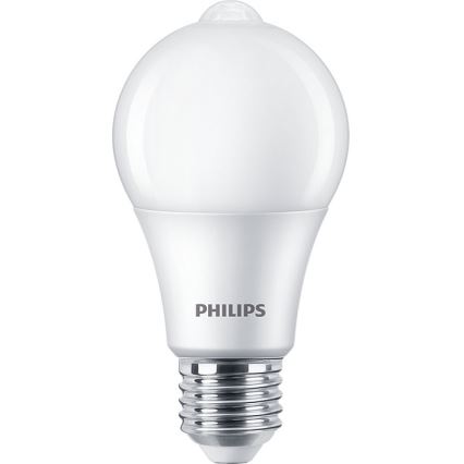 LED Żarówka z czujnikiem Philips A60 E27/8W/230V 2700K