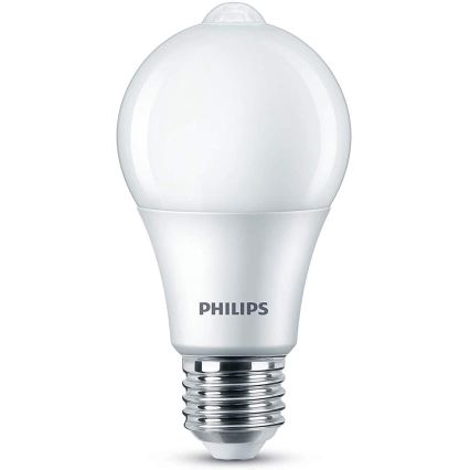 LED Żarówka z czujnikiem ruchu Philips E27/8W/230V 2700K