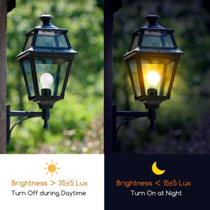 LED Żarówka z czujnikiem zmierzchu ECOLINE A60 E27/9W/230V 3000K -  Brilagi