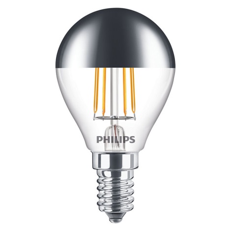 LED Żarówka z lustrzanym kulistym trzonkiem DECO Philips P45 E14/4W/230V 2700K