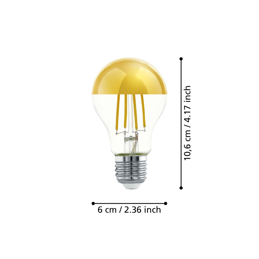 LED Żarówka z lustrzanym trzonkiem sferycznym A60 E27/7,3W/230V 2700K - Eglo 110031