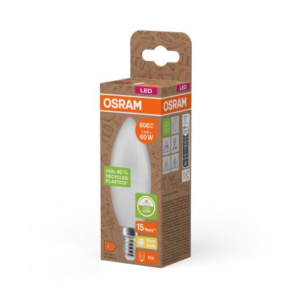 LED żarówka z recyklowanego plastiku B39 E14/7,5W/230V 2700K - Osram