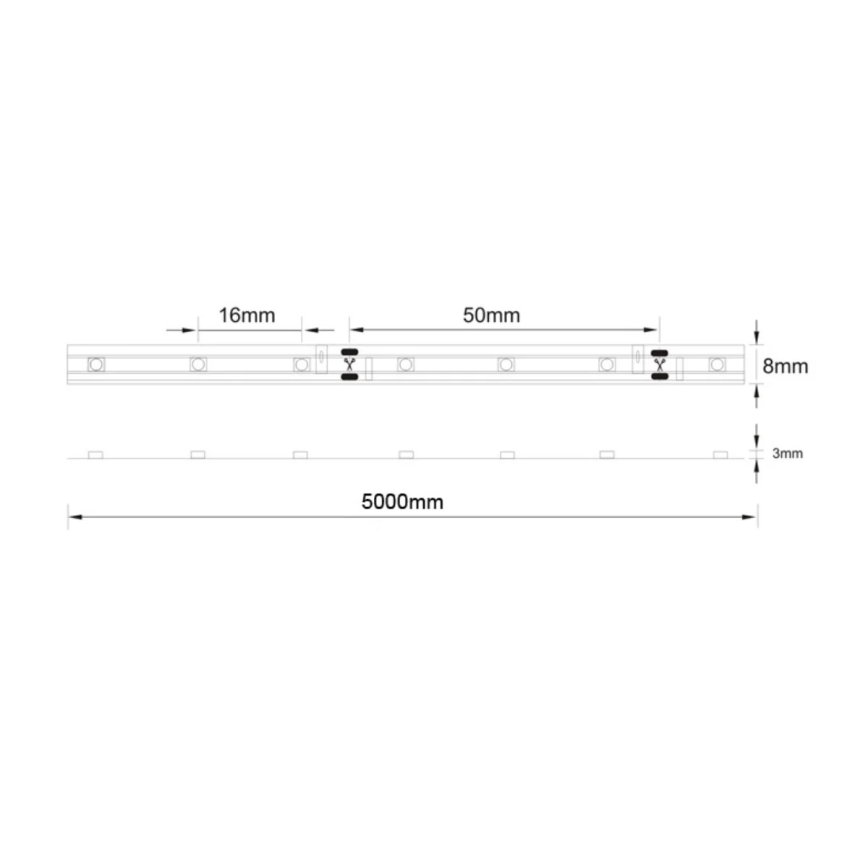 LED zaśma łazienkowa 5m 8,5W /12V IP44 3000K